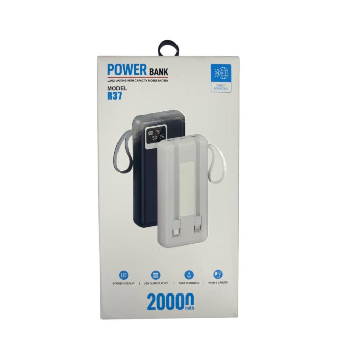 Батарея універсальна XoKo 20000mAh, 10W, LED flashlight, black (WK-R37)