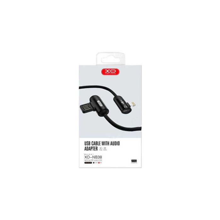 Дата кабель USB 2.0 AM to Lightning + Audio 1.0m 2.4А Black XoKo (XO-NB38)