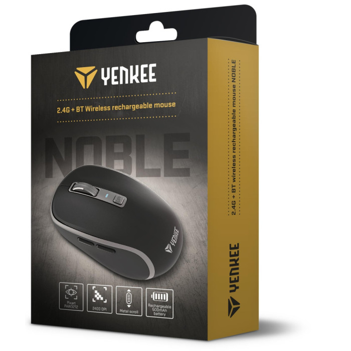 Мишка YENKEE YMS 2085BK Noble Wireless/Bluetooth Black (45019713)