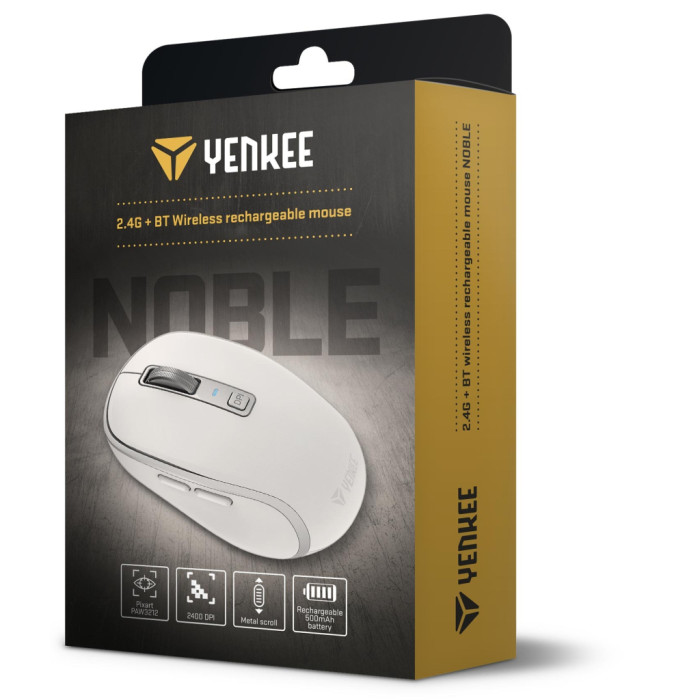 Мишка YENKEE YMS 2085WE Noble Wireless/Bluetooth White (45019715)