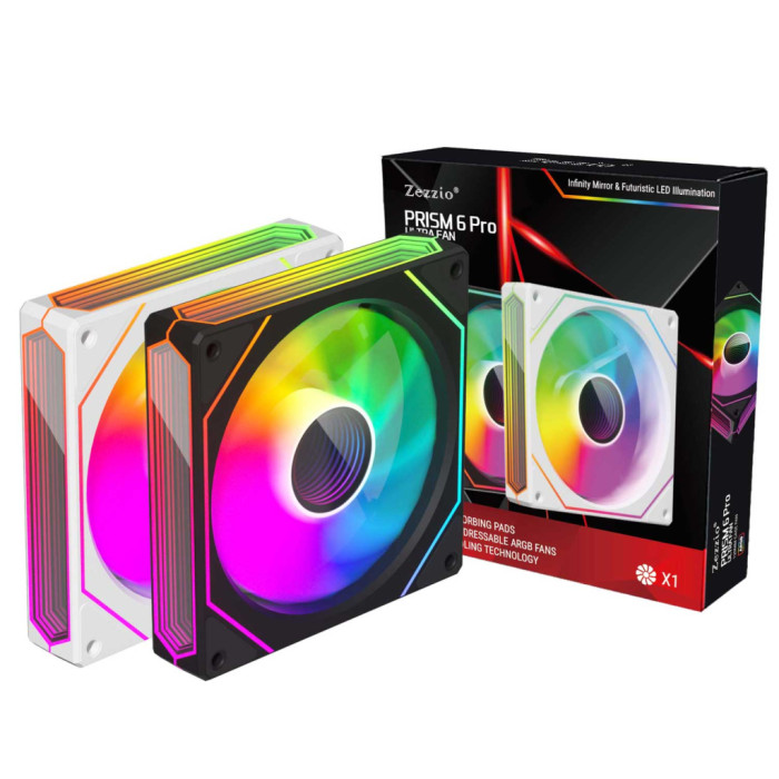 Кулер до корпусу Zezzio PRISM 6 Pro White Reverse