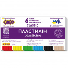 Пластилін ZiBi Classic 6 кольорів 120 г (ZB.6230)