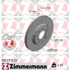 Гальмівний диск ZIMMERMANN 100.3313.20