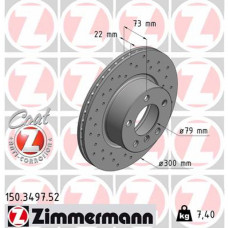 Гальмівний диск ZIMMERMANN 150.3497.52