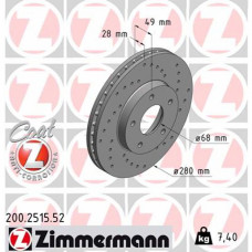 Гальмівний диск ZIMMERMANN 200.2515.52