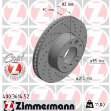 Гальмівний диск ZIMMERMANN 400.3614.52