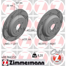 Гальмівний диск ZIMMERMANN 400.3663.53