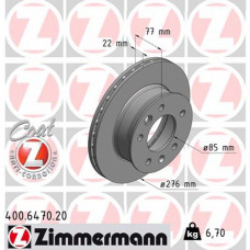 Гальмівний диск ZIMMERMANN 400.6470.20