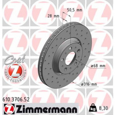 Гальмівний диск ZIMMERMANN 610.3706.52