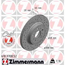 Гальмівний диск ZIMMERMANN 610.3708.52